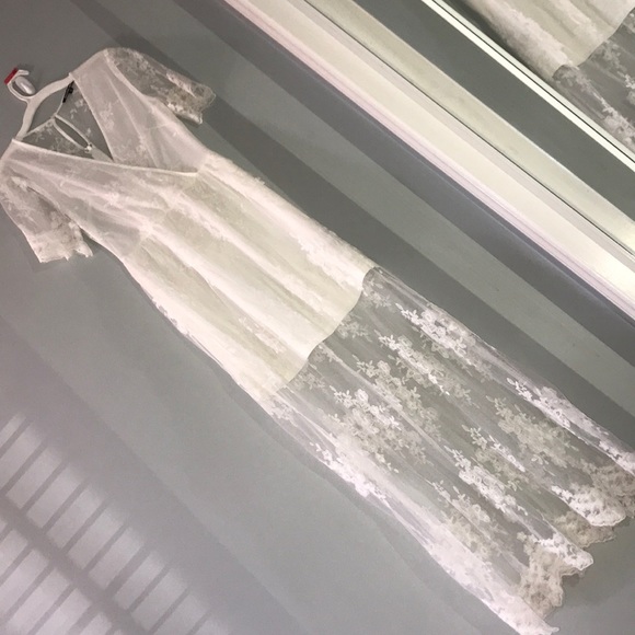 Gianni Bini white lace floor length dress - Picture 2 of 6